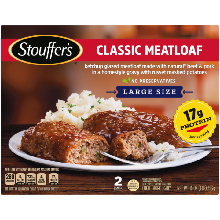 Meatloaf Large Frozen Meal Official Stouffer S