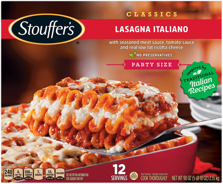 Lasagna With Meat And Sauce Party Size Meal | Official Stouffer's®