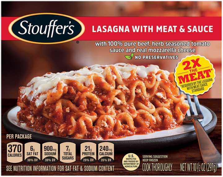 Lasagna With Meat And Sauce Frozen Meal Official Stouffer S
