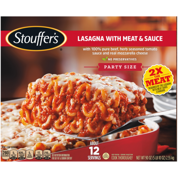 Lasagna With Meat And Sauce Party Size Meal Official Stouffer S