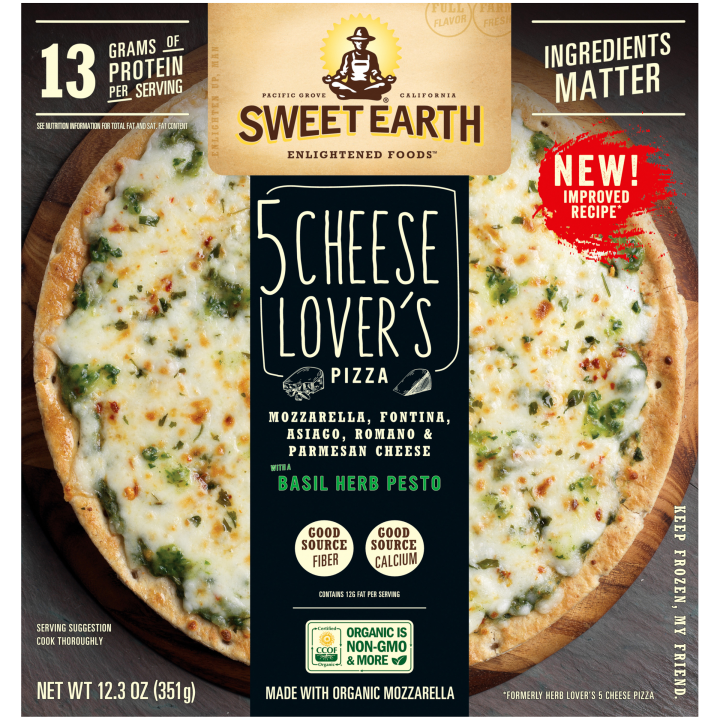5 Cheese Lover S Frozen Pizza Official Sweet Earth Foods