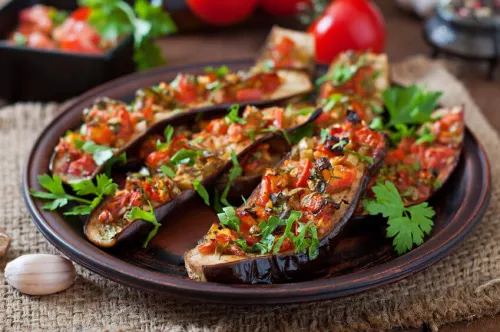 roasted eggplant with chipotle seitan