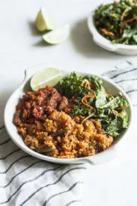 Spicy seitan sofrito bowls