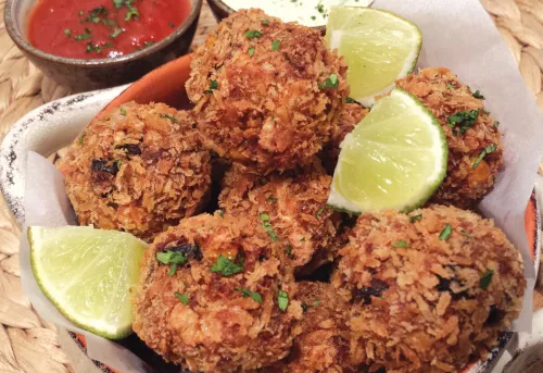 chickpea and chipotle seitan fritters