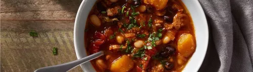 Chile de calabaza de invierno en olla de cocción lenta