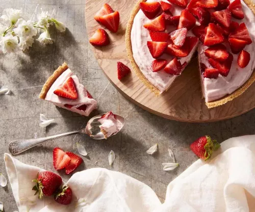 Cheesecake de fresa sin hornear