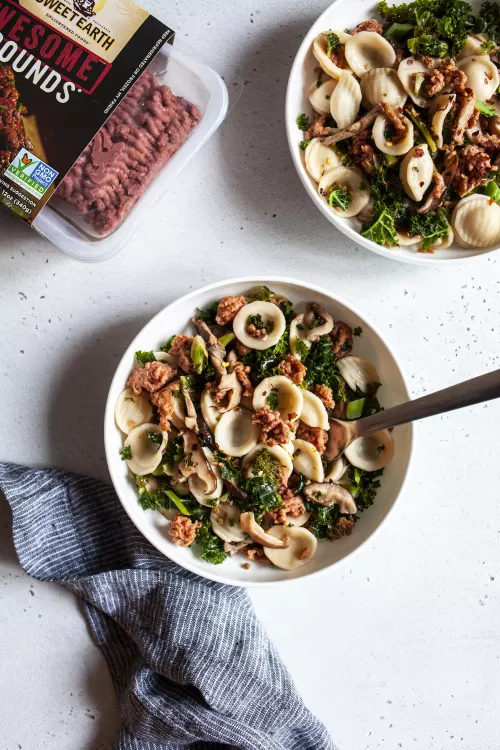 Protein Packed, Awesome Mushroom Kale Pasta