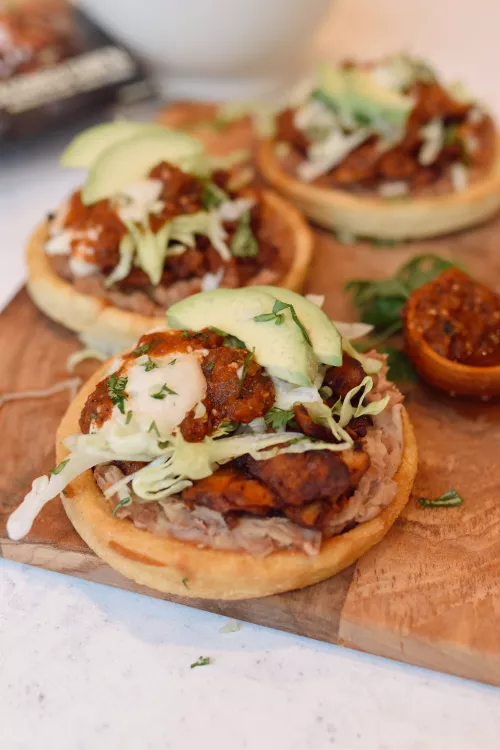 Vegan Mexican Chik'n Sopes