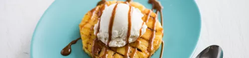 Grilled Pineapple with Vanilla Ice Cream