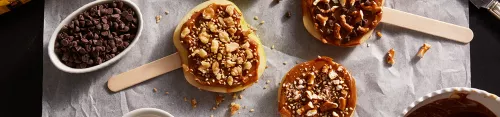 Caramel Apple Slices on a Stick
