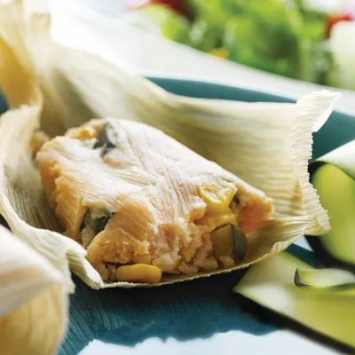 Tamales con Calabacita y Maíz