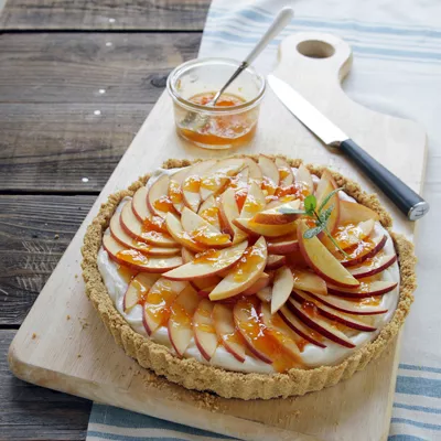 Tarta de Verano de Duraznos y Crema Sin Hornear