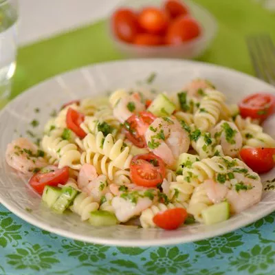 Shrimp Pasta Salad with Cilantro-Lemon Vinaigrette