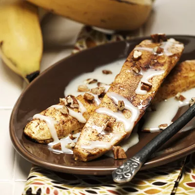Cinnamon Plantains with Pecans and La Lechera