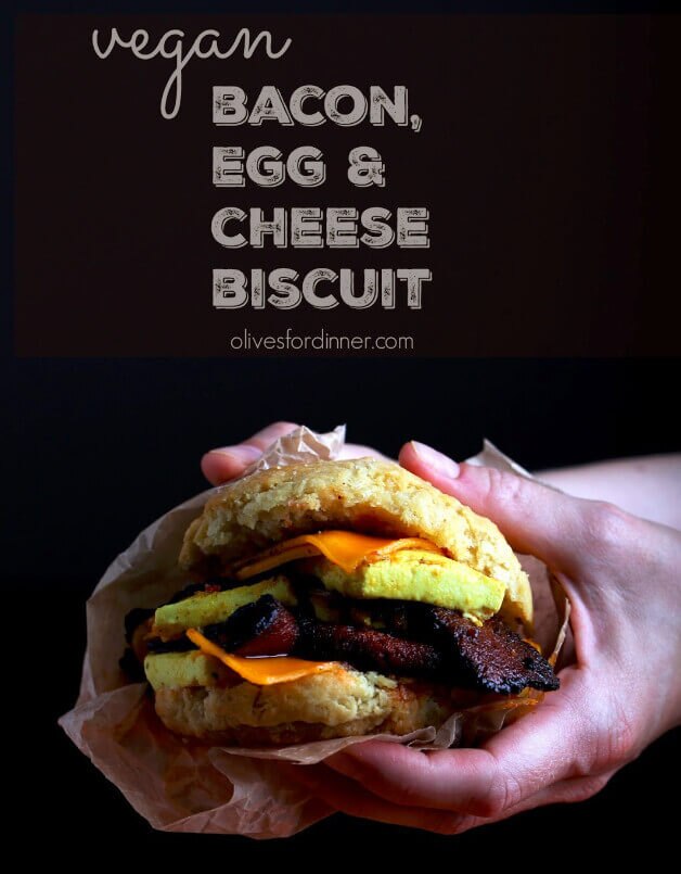 vegan bacon, egg & cheese biscuit