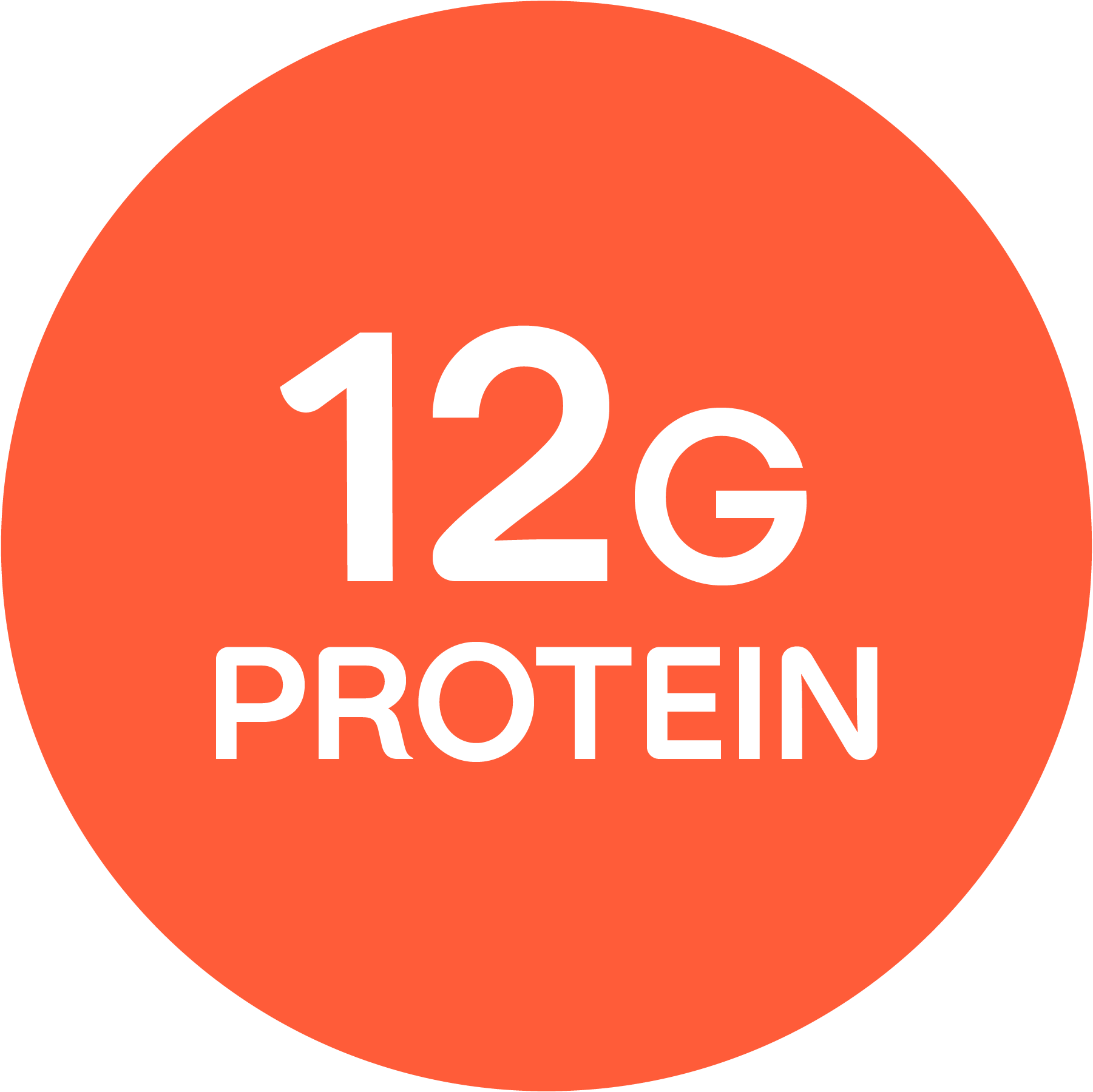 "12G PROTEIN" written in an orange circle.