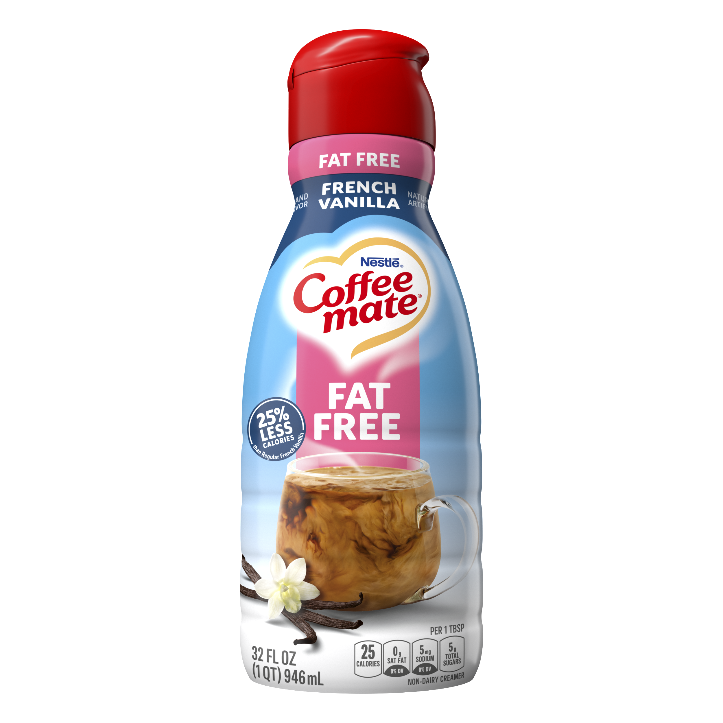 Fat Free French Vanilla Flavored Creamer 32 oz. Official COFFEE