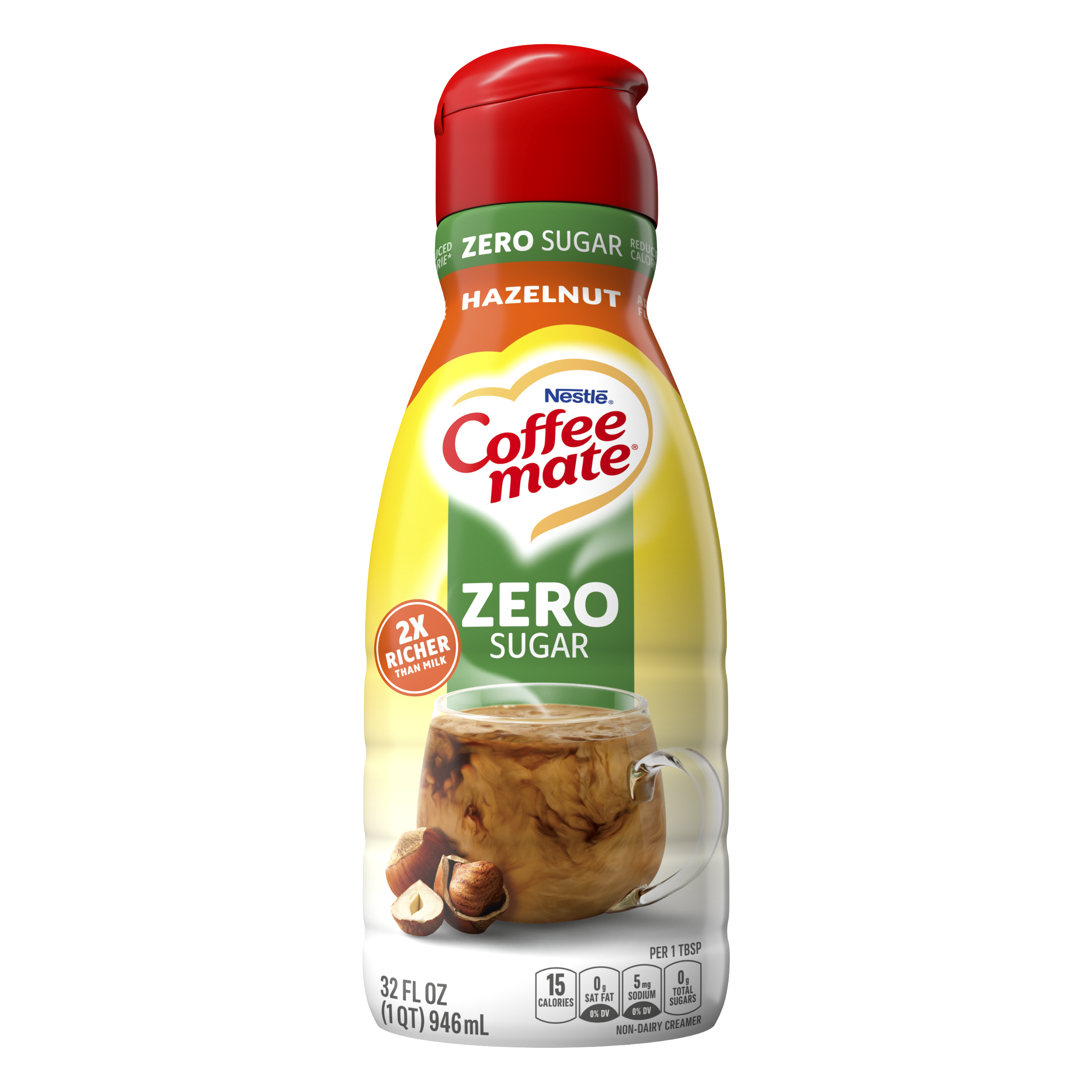 Coffee-Mate Coffee Creamer, Sugar Free, Hazelnut - 50 pack, 0.375 fl oz creamers