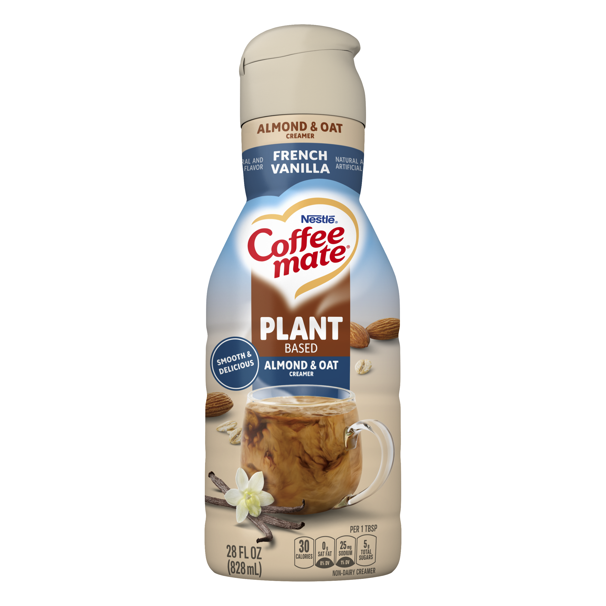 French Vanilla Almond & Oat Flavored Coffee Creamer 28 oz Official