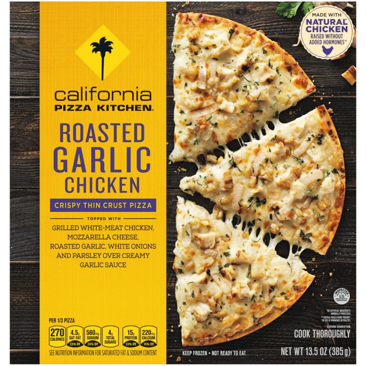 Roasted Garlic Chicken Crispy Thin Crust Pizza | Official CPK FROZEN