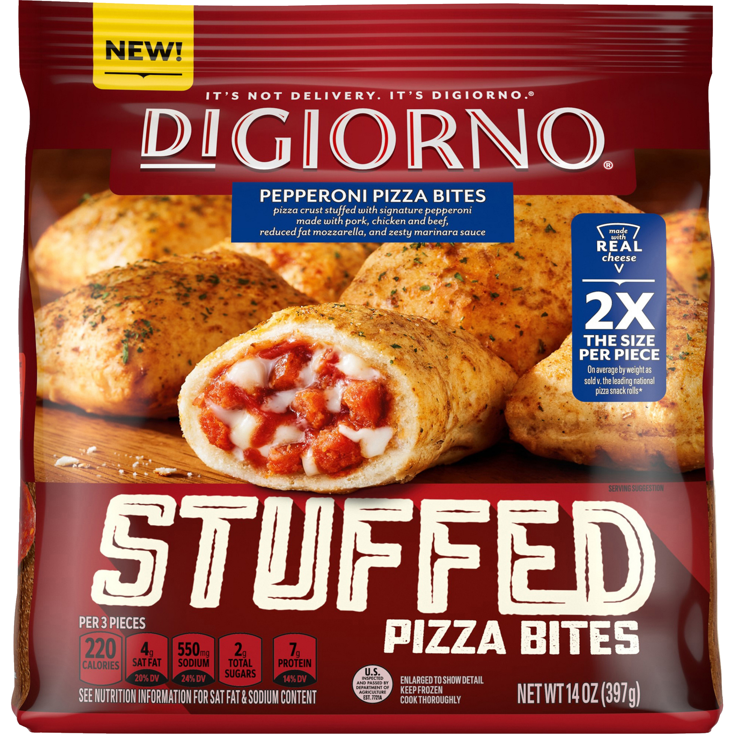 Pepperoni Stuffed Frozen Pizza Bites | Official DIGIORNO®
