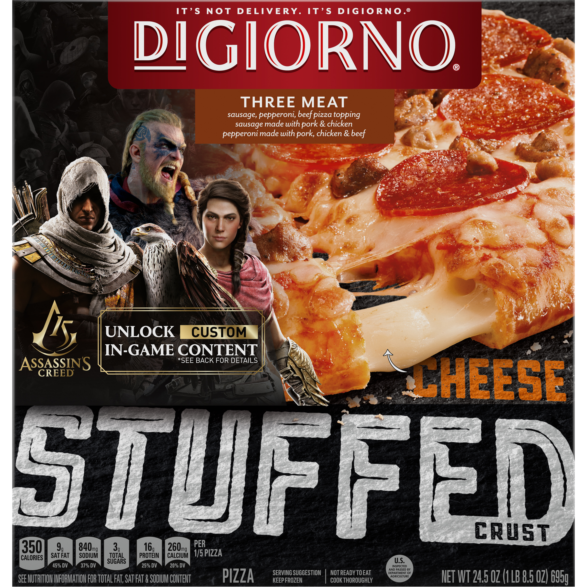 Stuffed Crust Three Meat Frozen Pizza | Official DIGIORNO®