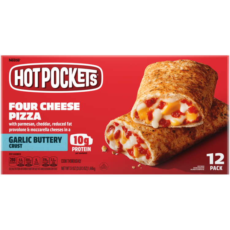 Four Cheese Pizza Frozen Sandwich 12 Pack Official HOT POCKETS®