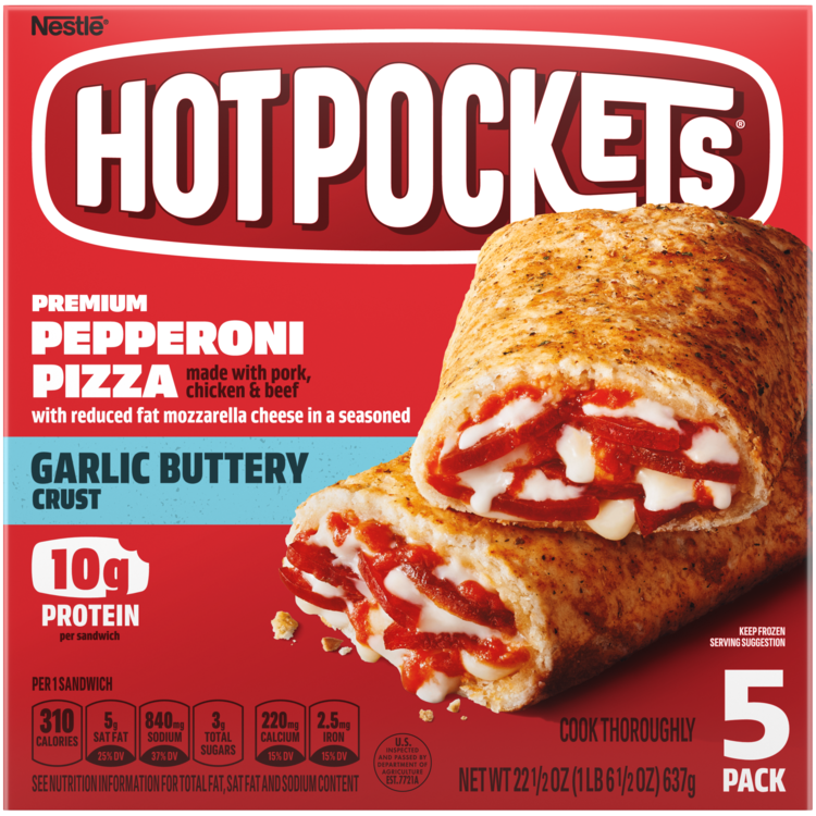 Pepperoni Pizza Frozen Sandwich 5 Pack | Official HOT POCKETS®