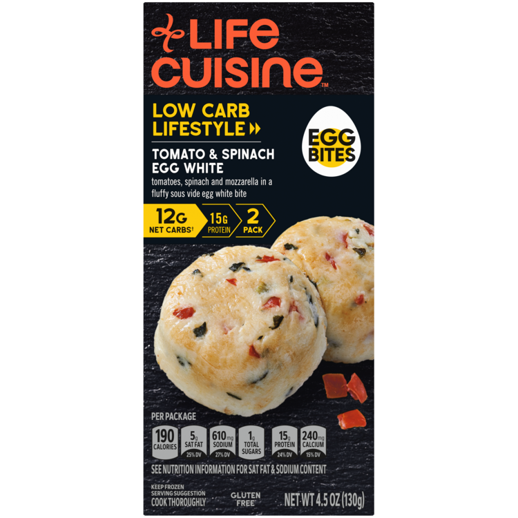 Tomato & Spinach Egg White Egg Bites | Official LIFE CUISINE®