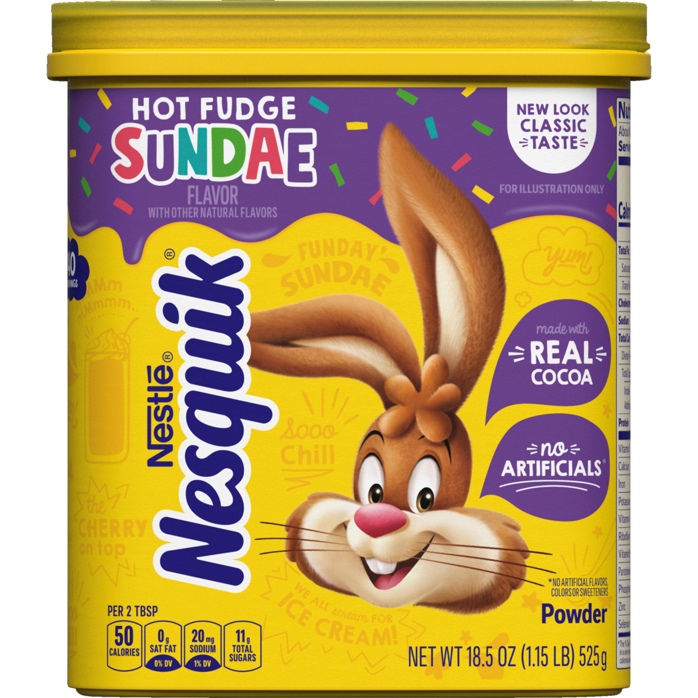 Hot Fudge Sundae Flavored Powder 18.5 oz Official NESQUIK