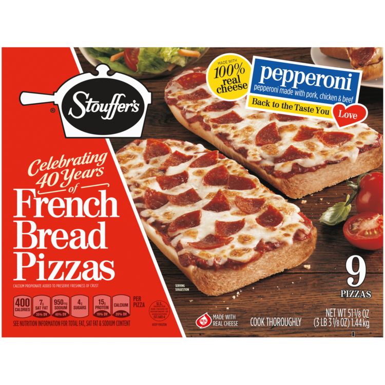 Pepperoni French Bread Frozen Pizza (9 Count) Official STOUFFER'S®