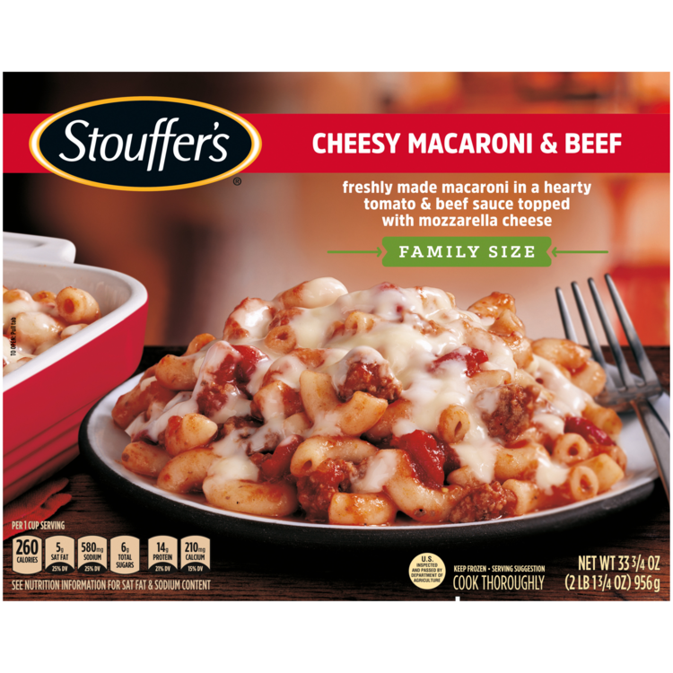 Cheesy Macaroni & Beef Frozen Meal Official STOUFFER'S®