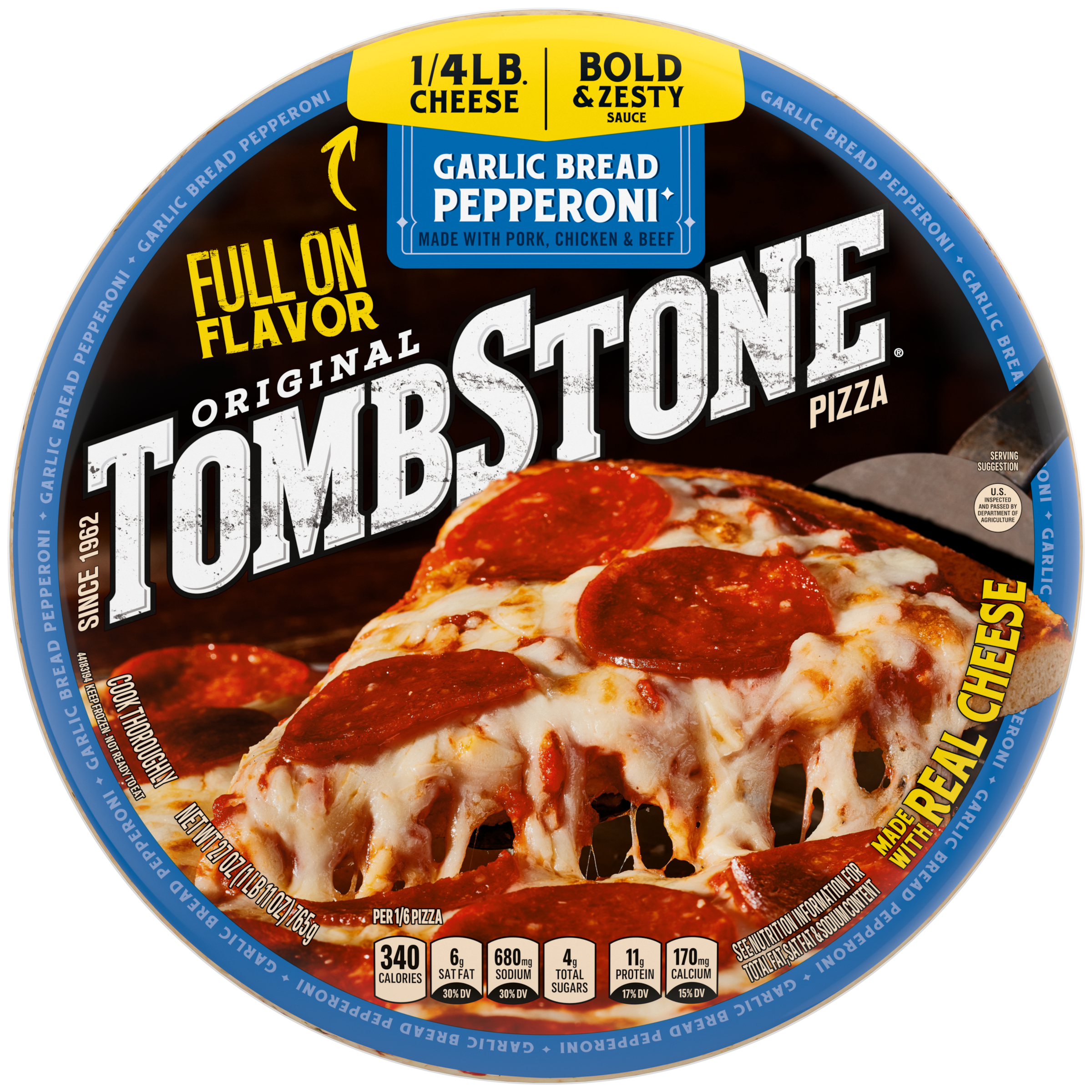 Garlic Bread Crust PIZZA Pepperoni Frozen Pizza | Official ...