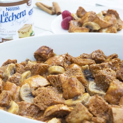 Banana Dulce de Leche Bread Pudding