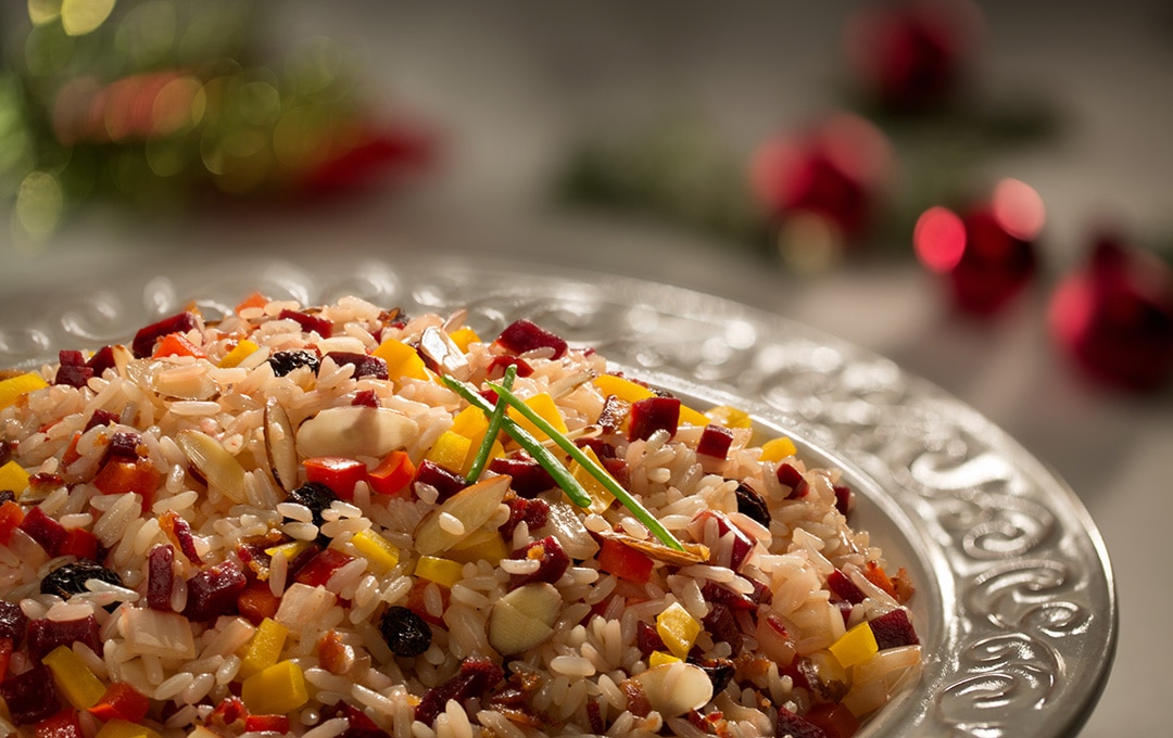 Christmas Rice with Bacon and Beets