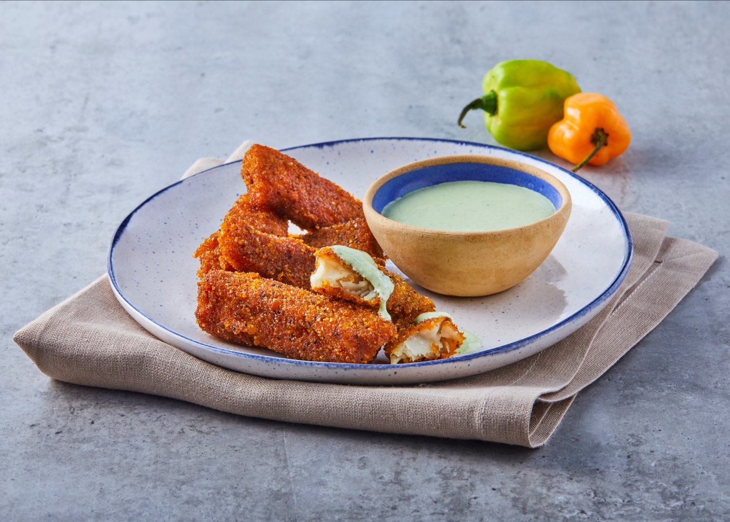 Fish Fingers with Habañero Dip