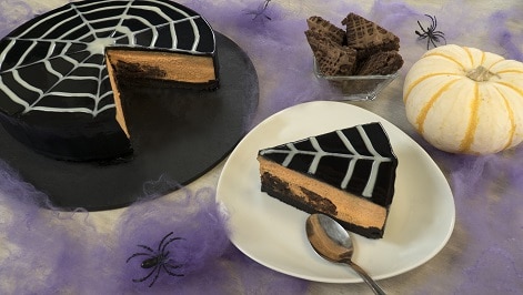 Pumpkin Cheesecake with Brownies