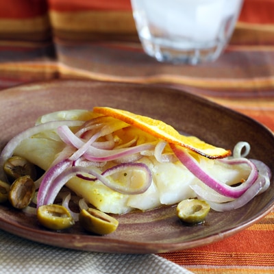 Baked Cod with Oranges and Olives