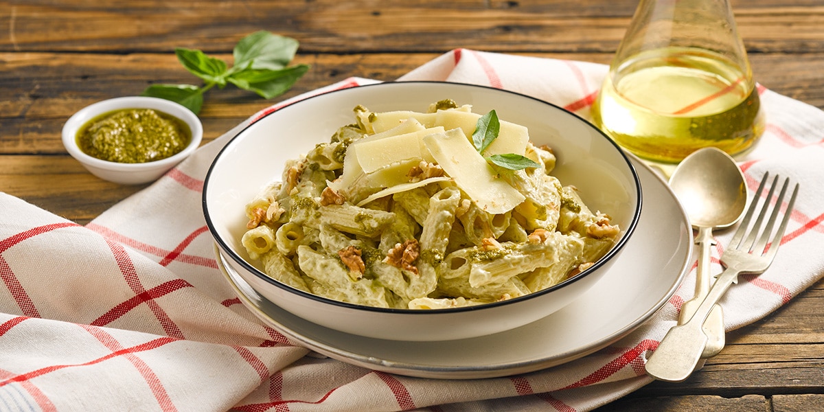 Penne with Basil and Walnuts