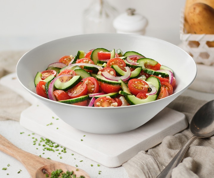 Ensalada de Pepino y Tomate con Vinagreta (Sin Gluten)