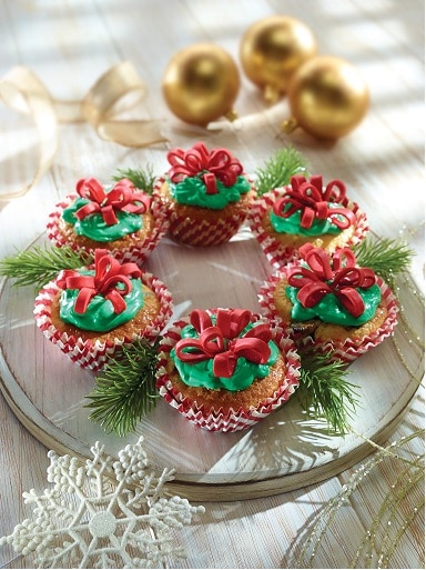Corona de Cupcakes Navideños