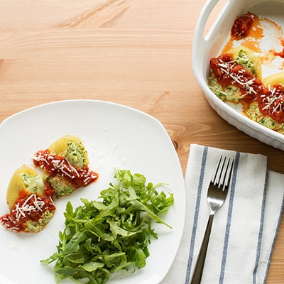 Spinach Souffle Stuffed Shells