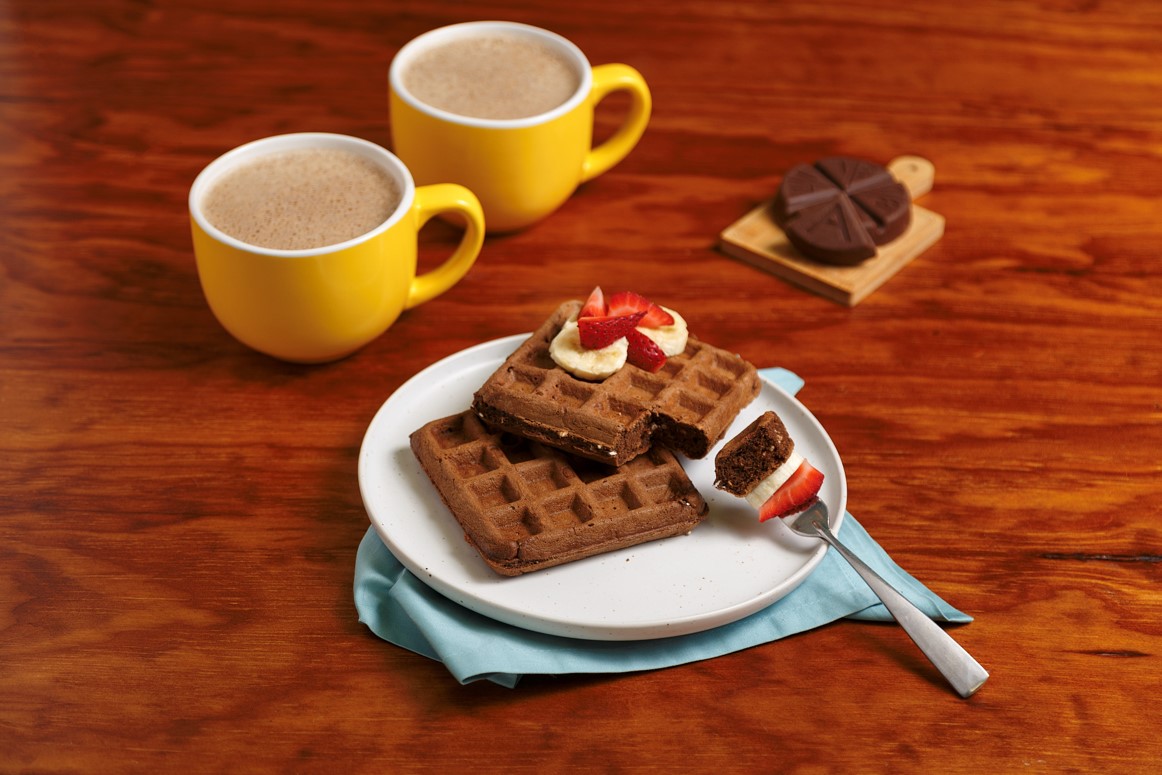 Chocolate Waffles with Oats