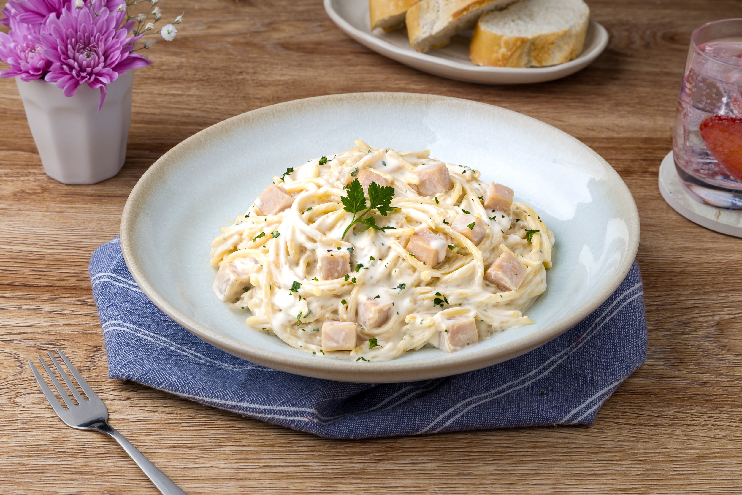 White Spaghetti with Ham