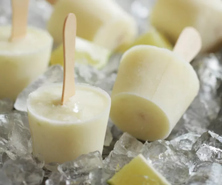 Margarita lime pops on a bed of ice.