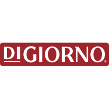 Logotipo de DiGiorno con una pancarta rojo oscuro.