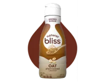 Natural Bliss oat plant-based creamer bottle with brown label and white cap