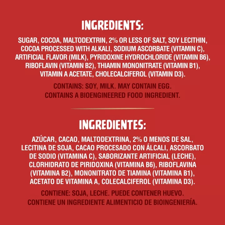Powder Chocolate Flavored Drink Mix