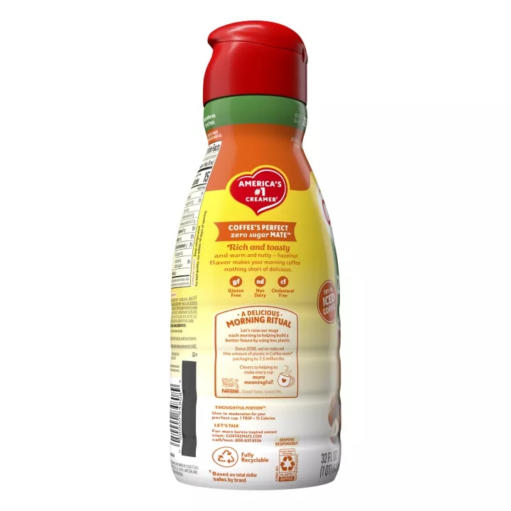 Zero Sugar Hazelnut Flavored Liquid Coffee Cremer