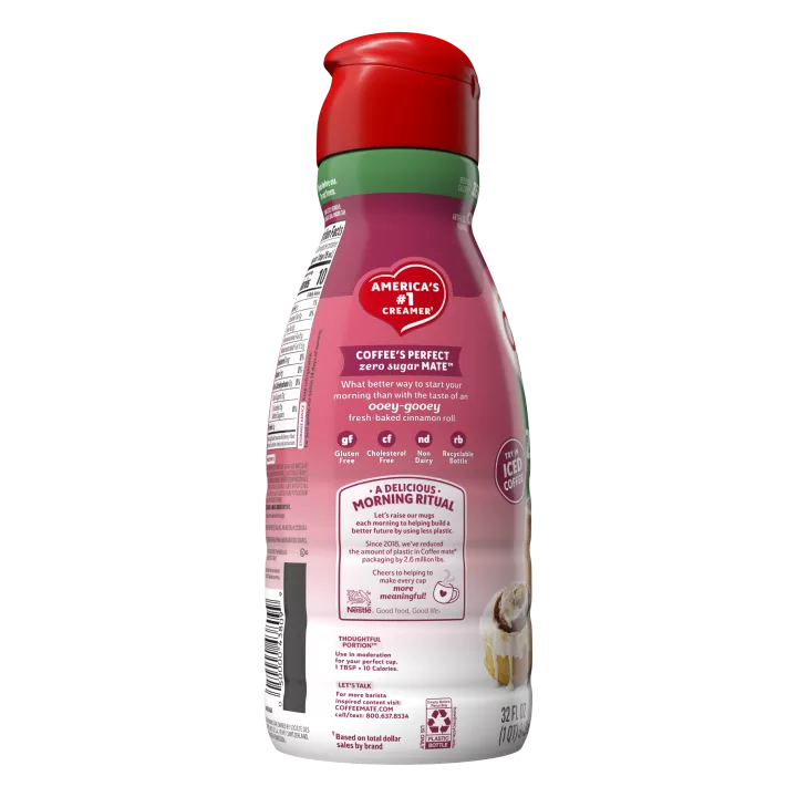 Zero Sugar Cinnamon Roll Flavored Liquid Coffee Creamer